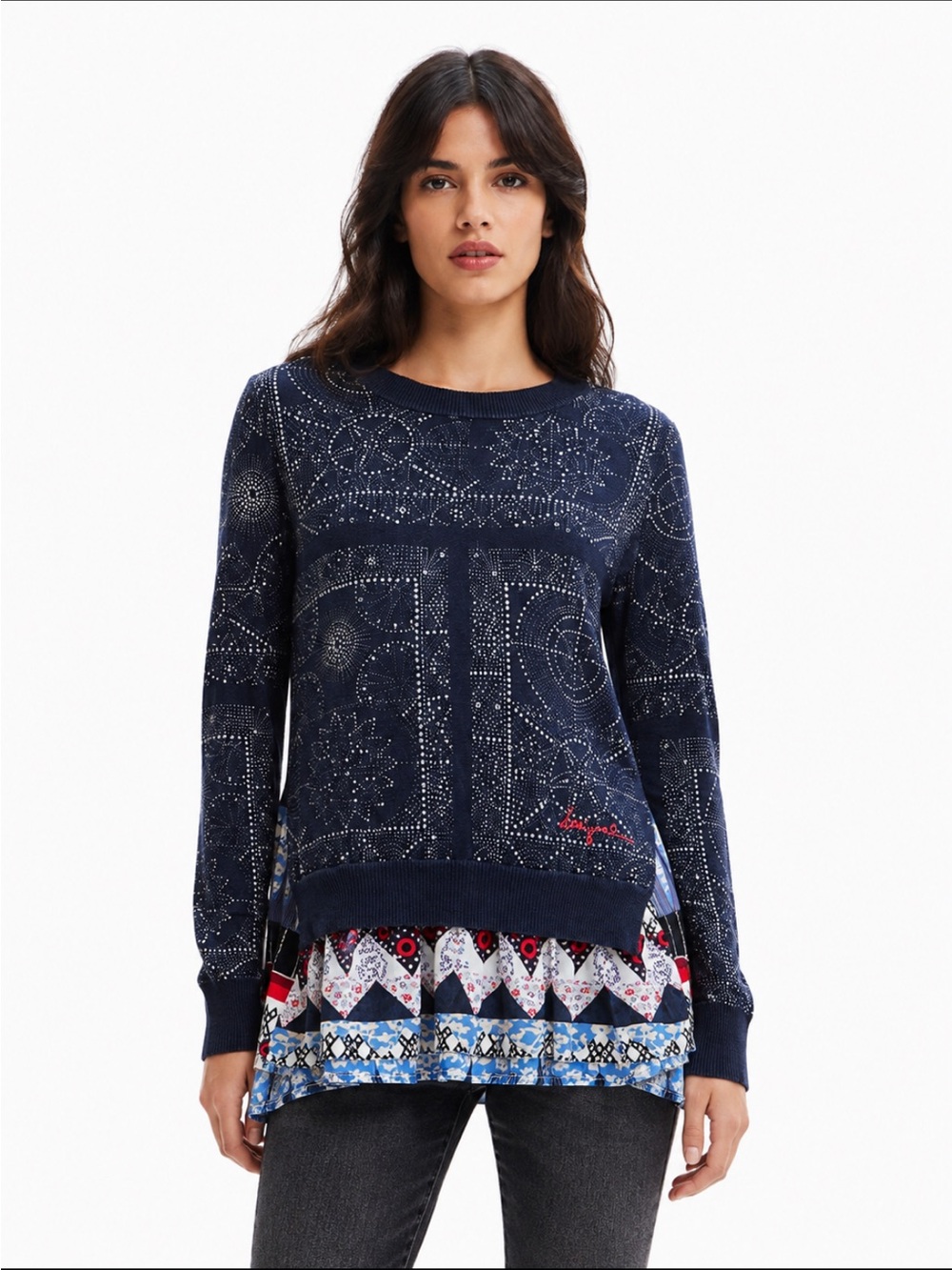 DESIGUAL, multicolore boho sweater!